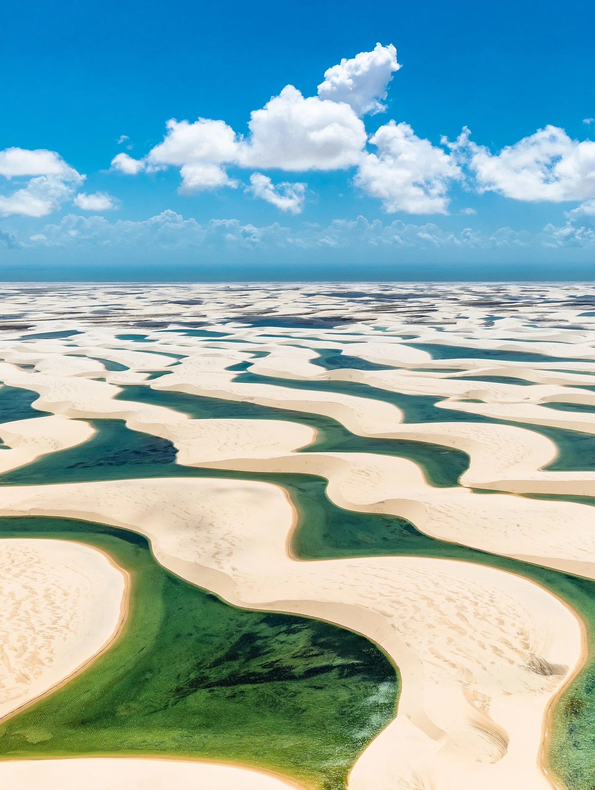 Lençois Maranhenses dunes and lagoons in northeast Brazil.