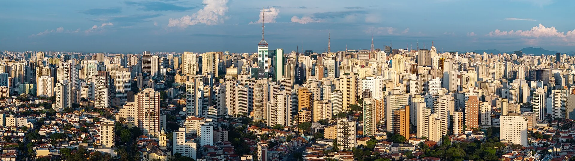 the Sao Paulo skyline in southeast Brazil.