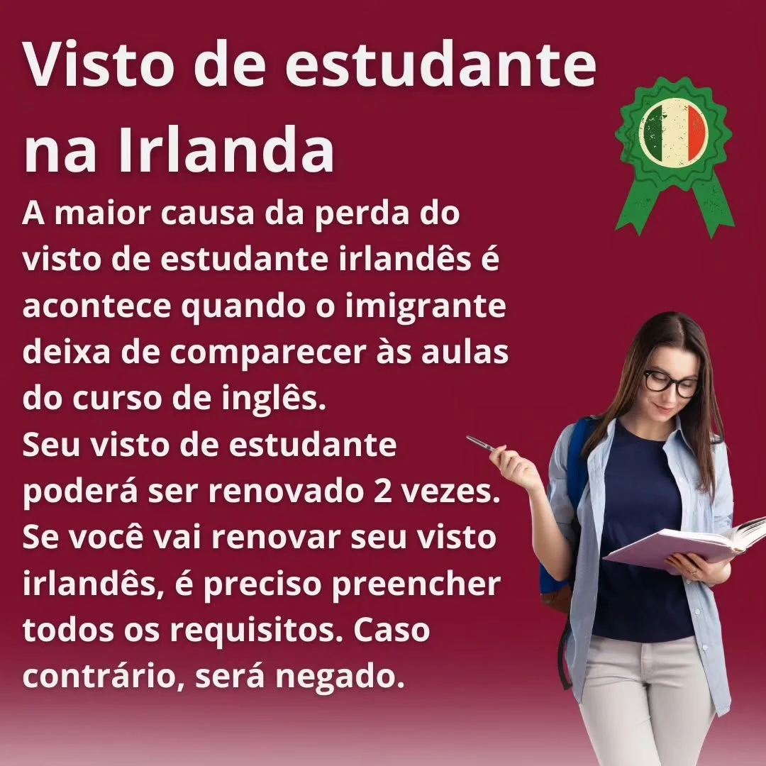 A maior causa de perda de visto de estudante irlandês é quando o imigrante para