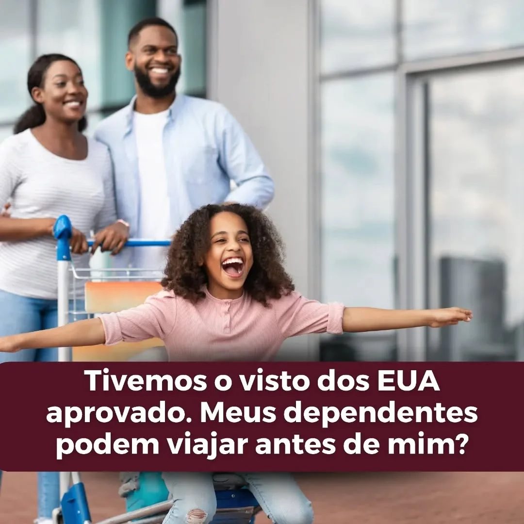 Não, os dependentes podem chegar junto ou após o titular do visto principal nos EUA