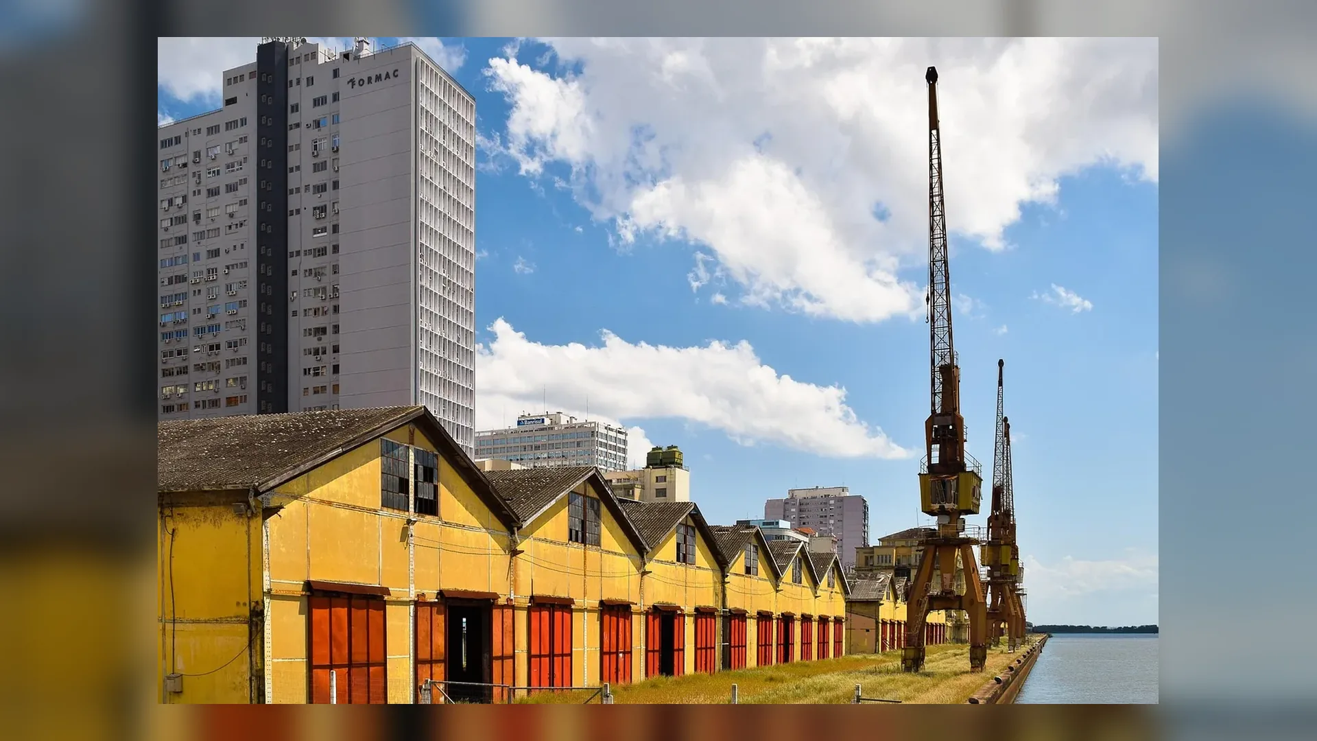 Guaiba waterfront in Porto Alegre in Brazil.